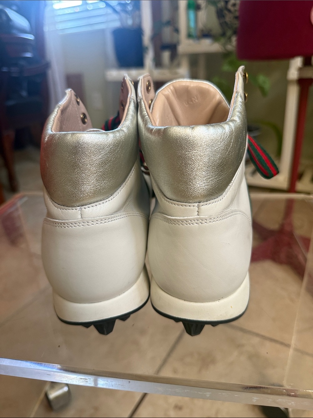 Gucci white leather high-top sneakers - no box - Picture 5 of 16
